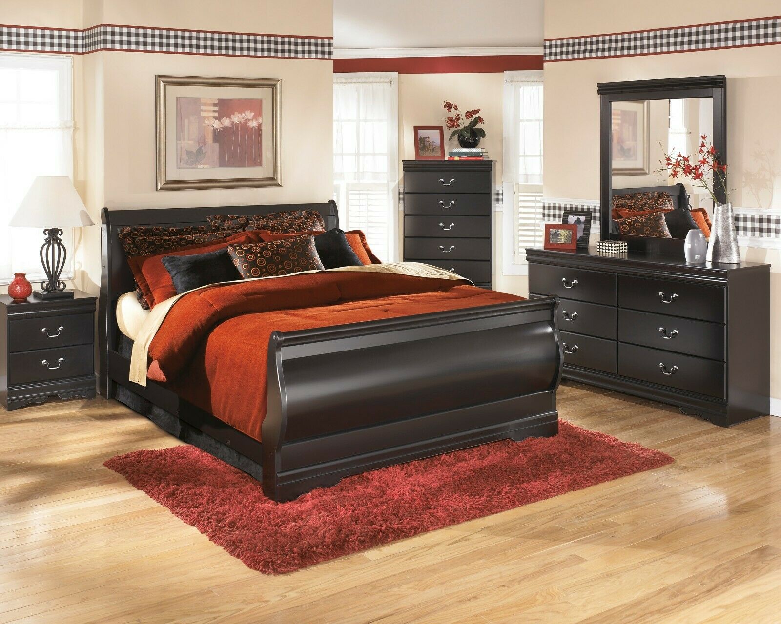 Ashley Furniture Huey Vineyard Sleigh 6 Piece Bedroom Set
