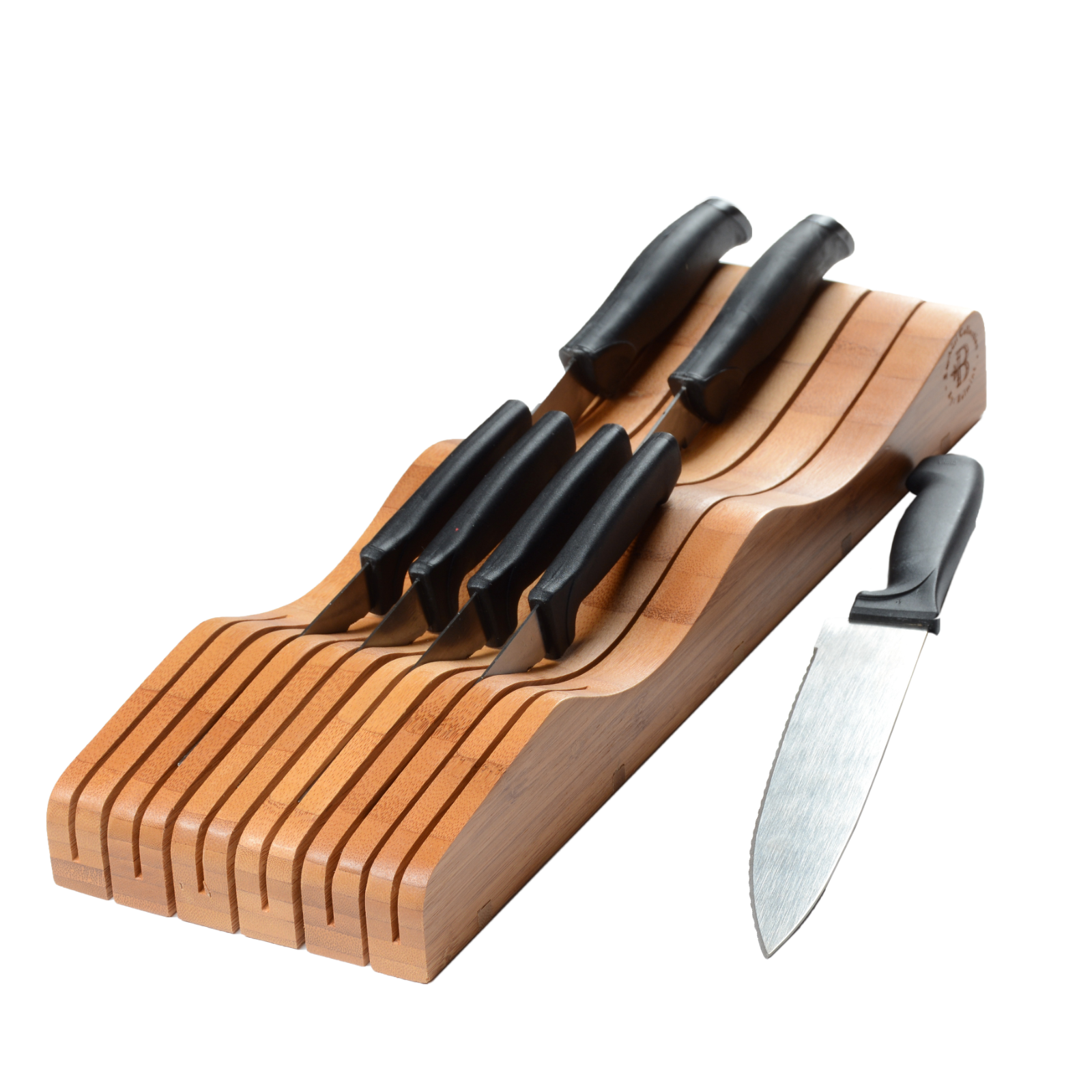 Knife Block Storage Organizer For Drawers Designed To Hold 10-15 Knives