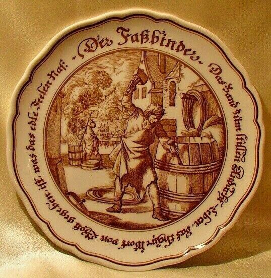 8" Hutschenreuther Plate Germany For Pieroth Beer/wine/whiskey Barrels