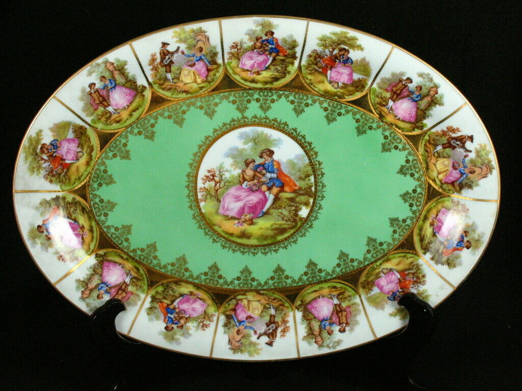 Tirschenreuth Schaller Wiesau Germany Fragonard Art 17" Oval Serving Platter
