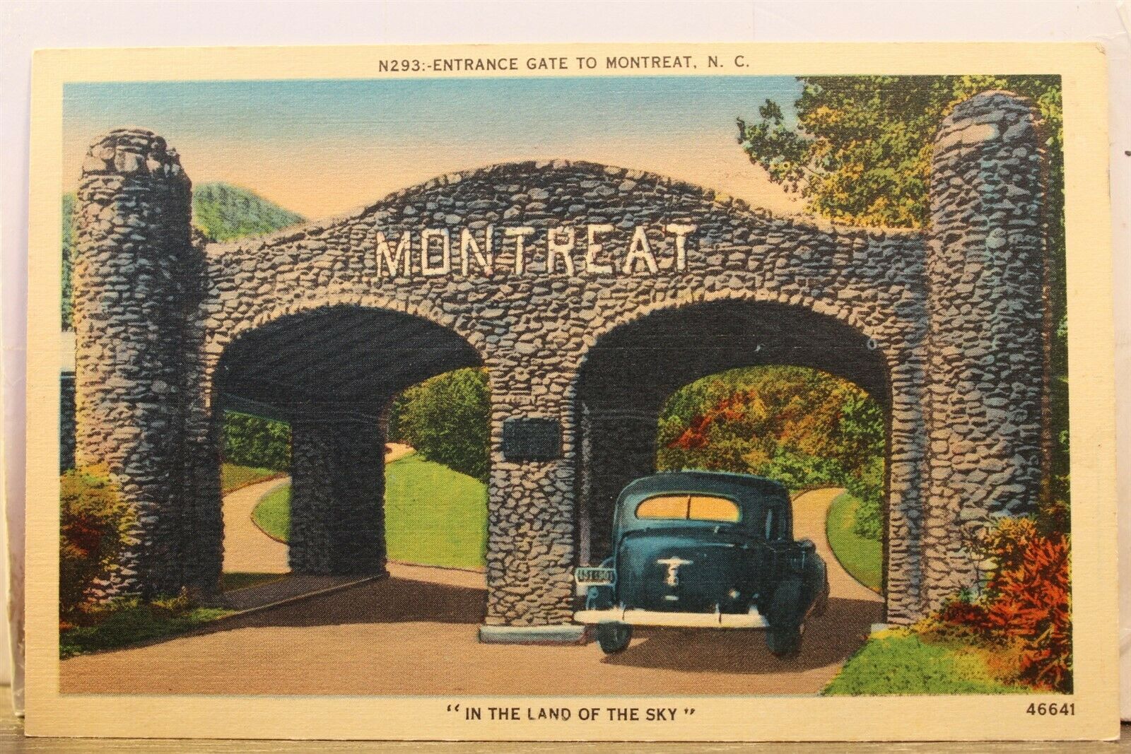 North Carolina Nc Montreat Land Of Sky Entrance Gate Postcard Old Vintage Card