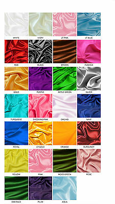 Bridal Satin Fabric 60"x20yds Wedding Dress Party Favor Decoration Table Covers