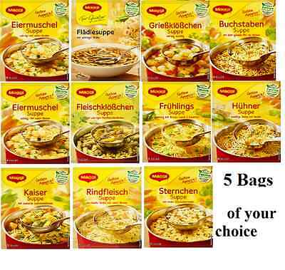 Maggi Soups - Five (5) Bags Of Your Choice New From Germany ! Free Shipping !