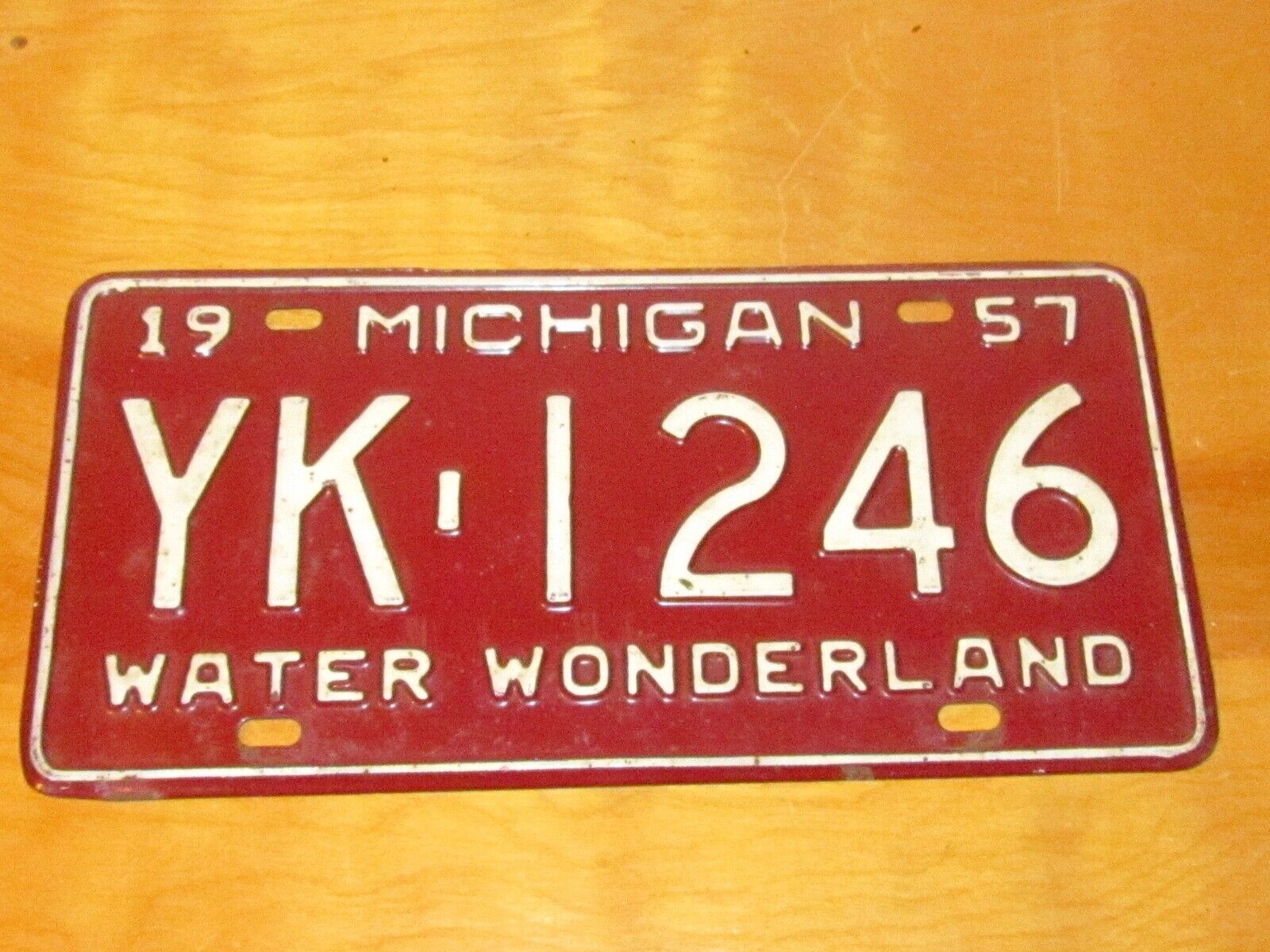 1957 Michigan Mi Mich License Plate Car Tag Auto