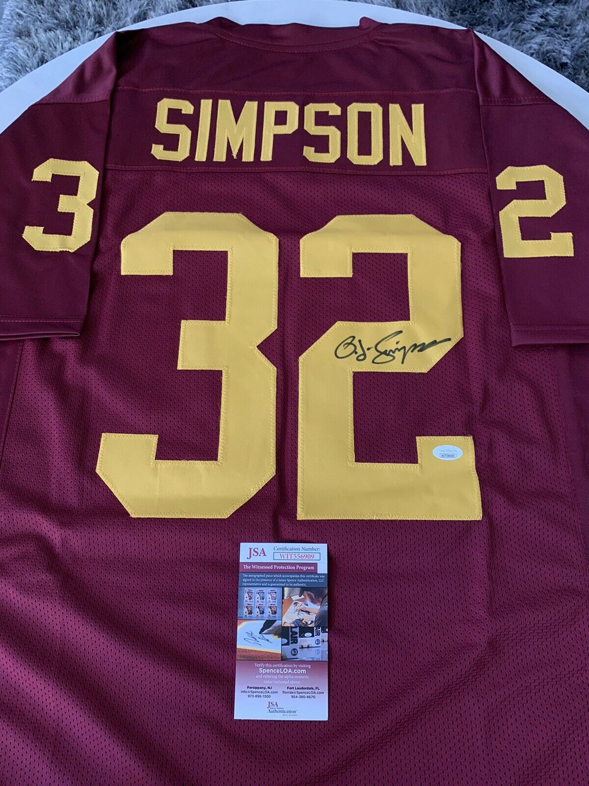 O.j. Simpson Autographed/signed Jersey Jsa Coa Usc Trojans Oj Bills