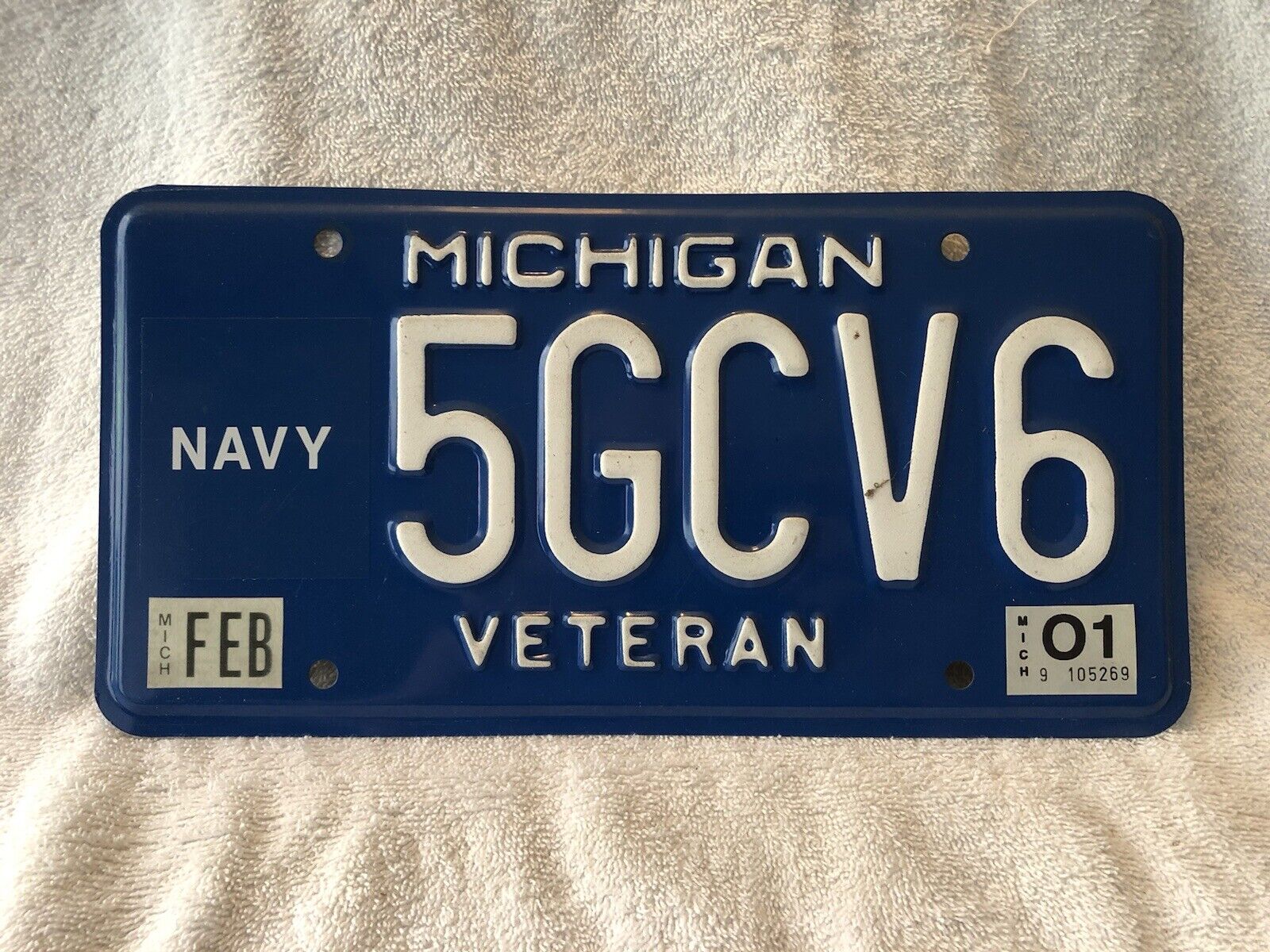 Vintage 2001 Michigan Army Veteran License Plate