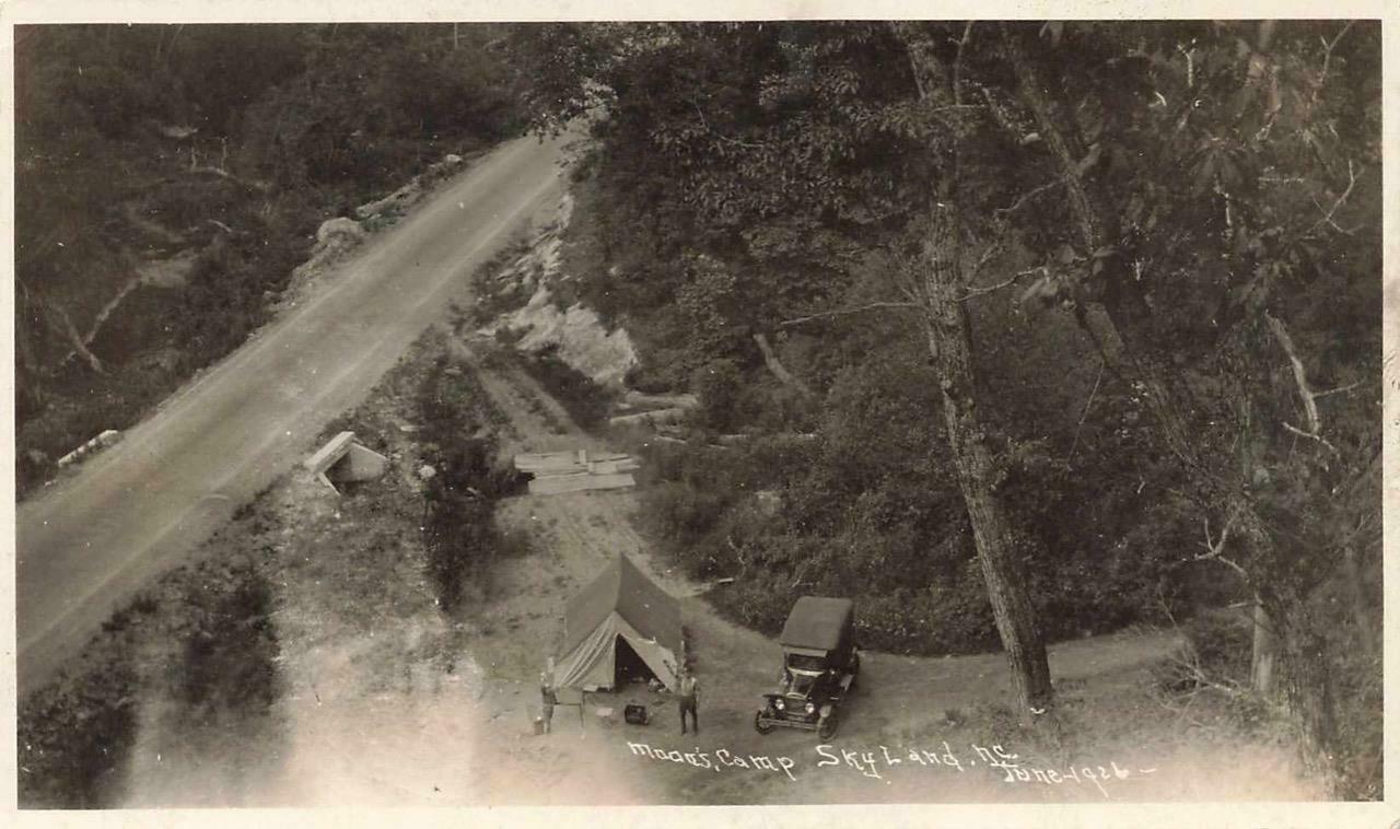 Skyland Nc 1926 Rp Card (blank Back) Moon's Campground Buncombe North Carolina